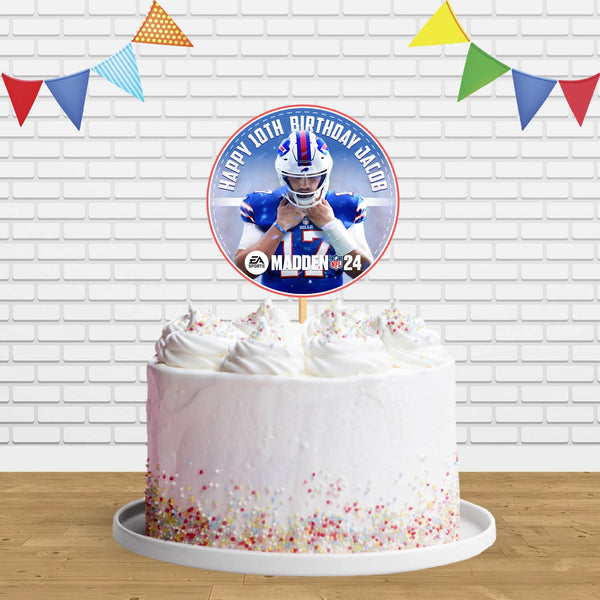 Madden NFL 24 Buffalo Bills Josh Allen Ct Cake Topper Centerpiece Birthday Party Decorations