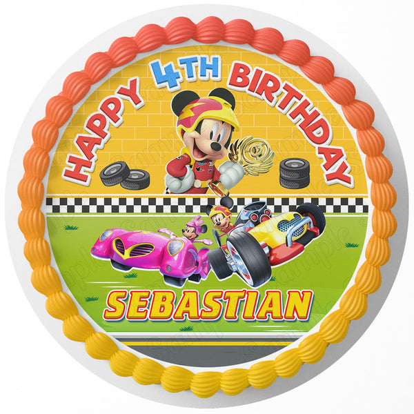 Mickey and the Roadster Racers Rd MMG Rd Edible Cake Toppers Round