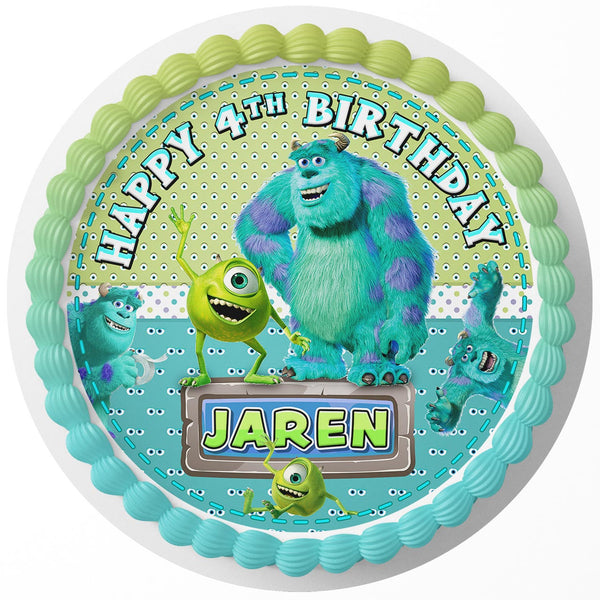 Monsters Inc Mike James Rd Edible Cake Toppers Round