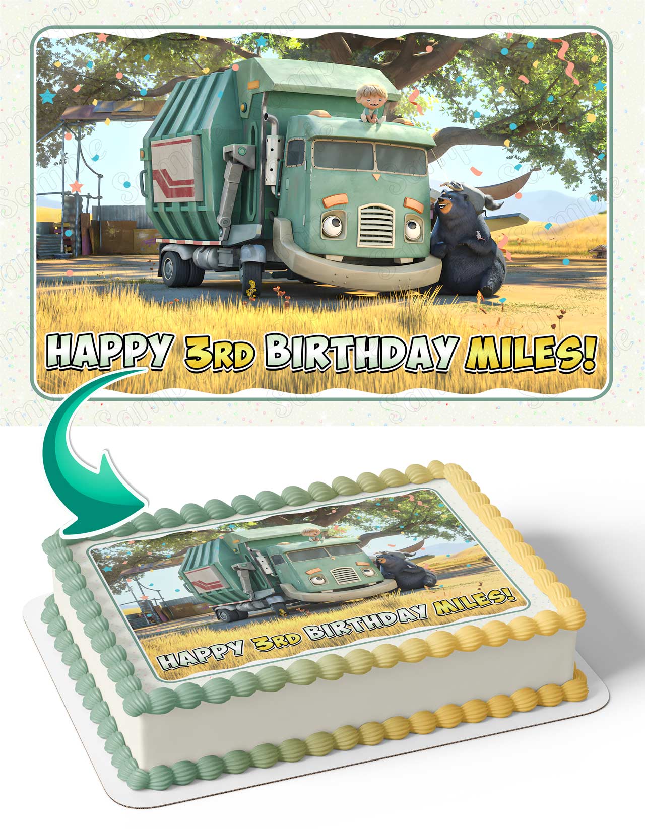 Netflix Trash Truck Edible Cake Toppers – Ediblecakeimage