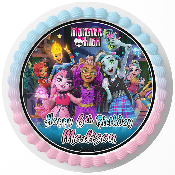 Nickelodeon Animated Series Monster High G3 Rd Edible Cake Toppers Round