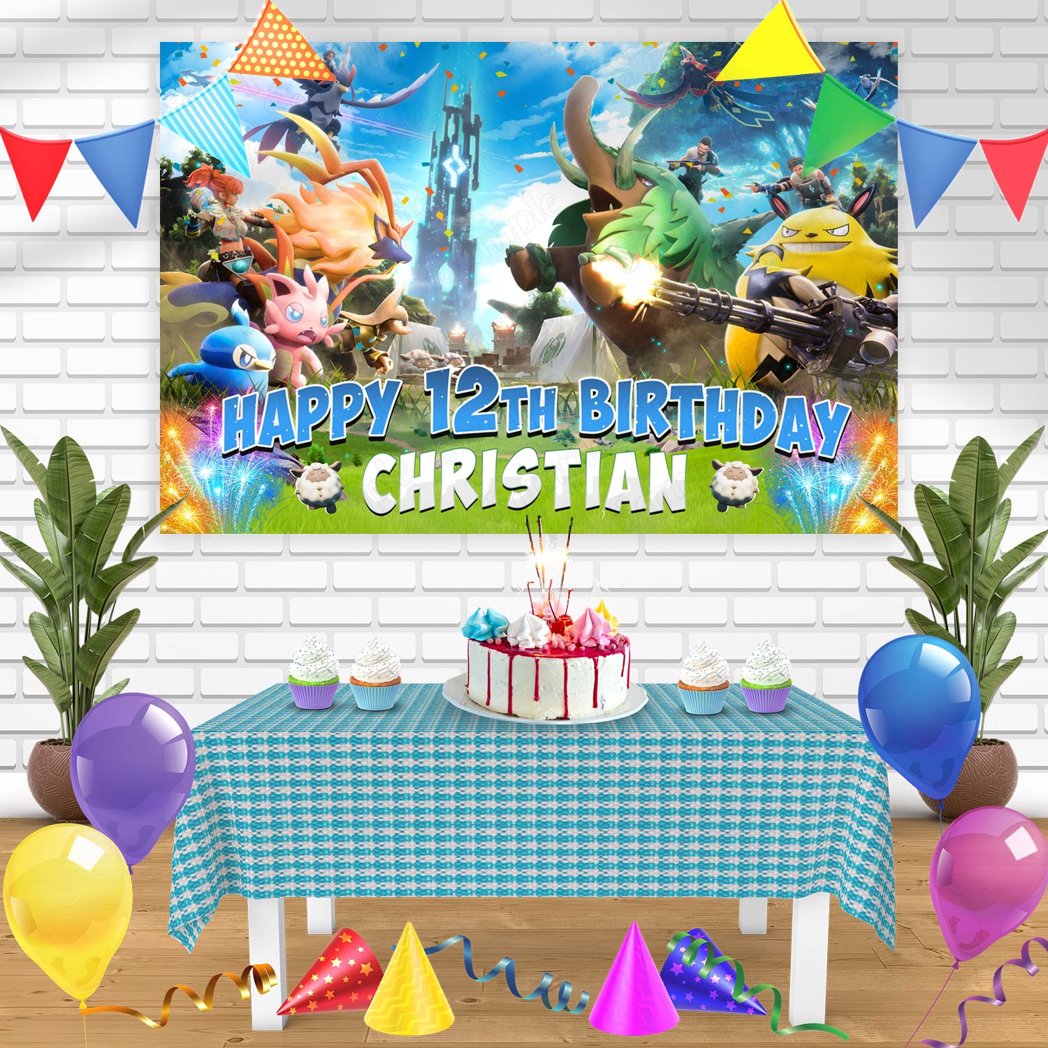 Palworld Game Bn Birthday Banner Personalized Party Backdrop Decoratio ...