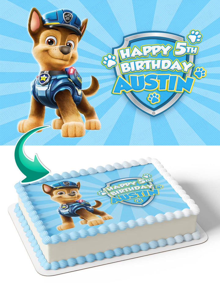 Paw Patrol Chase Edible Cake Toppers