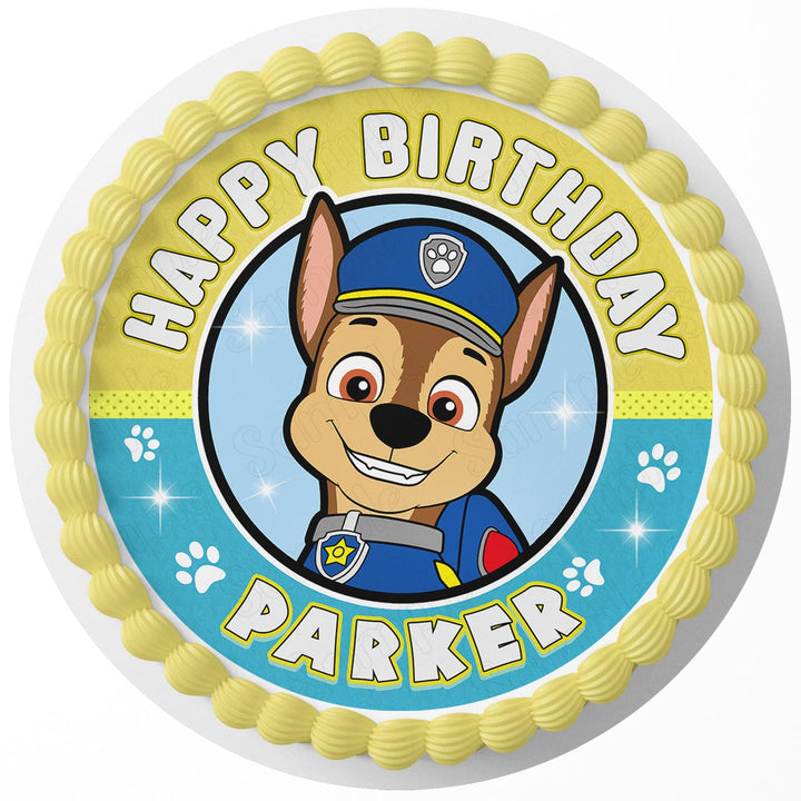 Paw Patrol Chase Rd Edible Cake Toppers Round