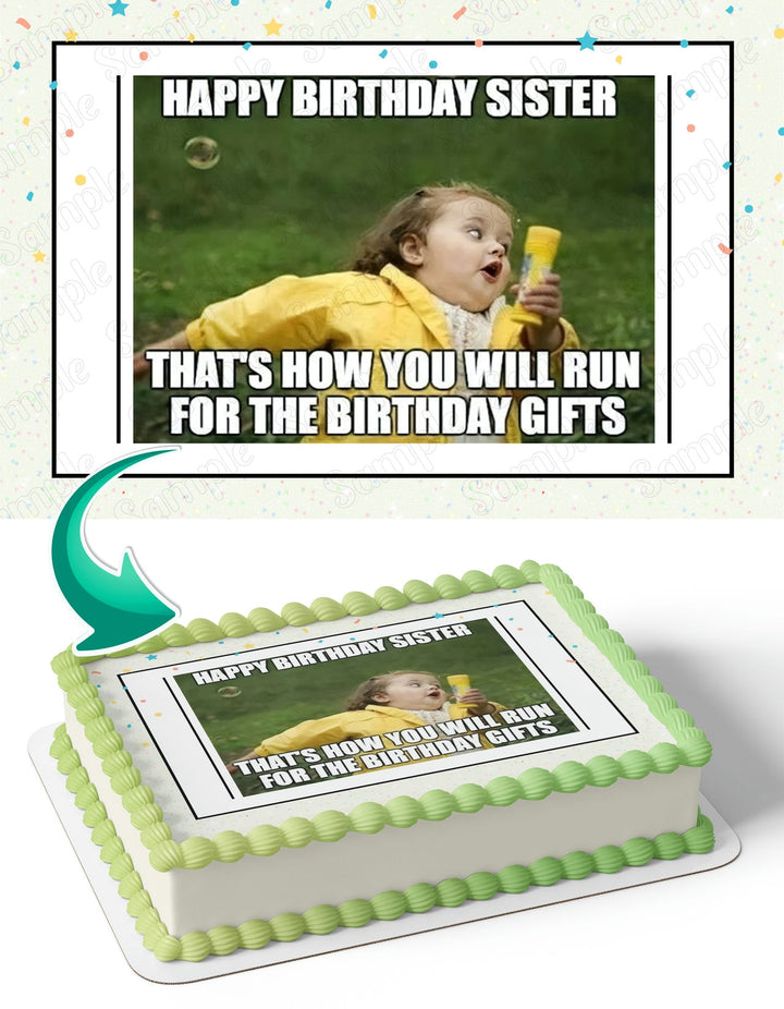 Running Kid Meme Edible Cake Toppers