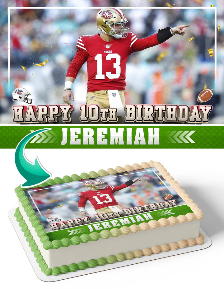 San Francisco 49ers Edible Image Cake Topper Personalized Birthday Sheet  Decoration Custom Party Frosting Transfer Fondant