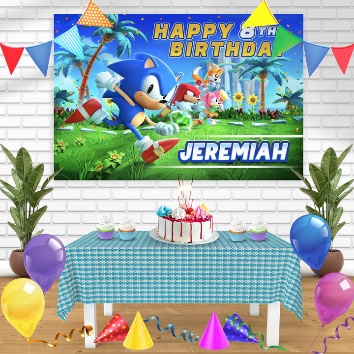 Sonic Superstars Bn Birthday Banner Personalized Party Backdrop Decoration