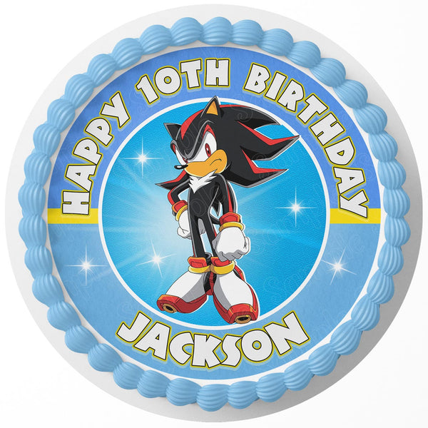 Sonic the Hedgehog Shadow Rd Edible Cake Toppers Round