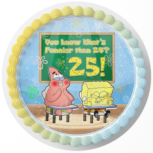 Sponge Funnier Than 24 25 Patrick rd Edible Cake Toppers Round