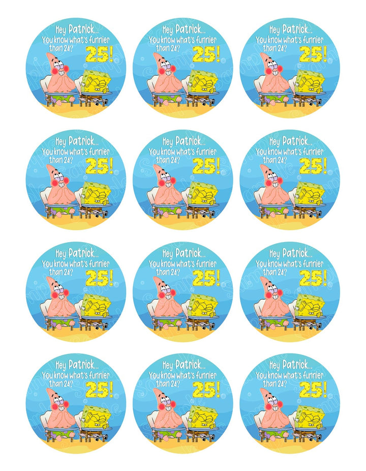 Spongebob Cupcakes Edible Cupcake Toppers