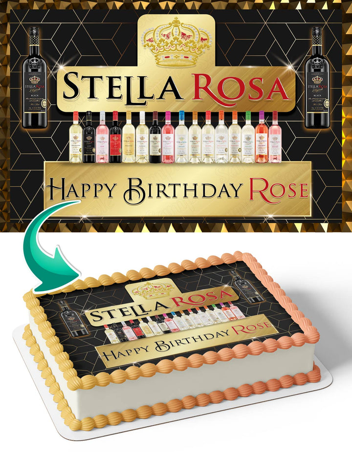 Stella Rosa Wine Edible Cake Toppers