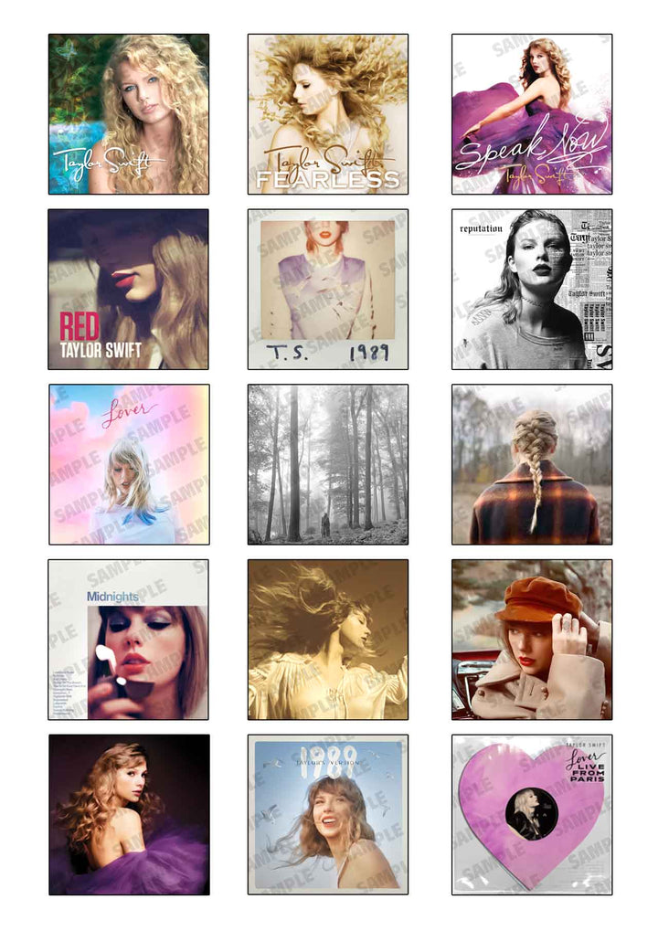 Taylor Swift Albums Discography 2 Inches Edible Cupcake Toppers