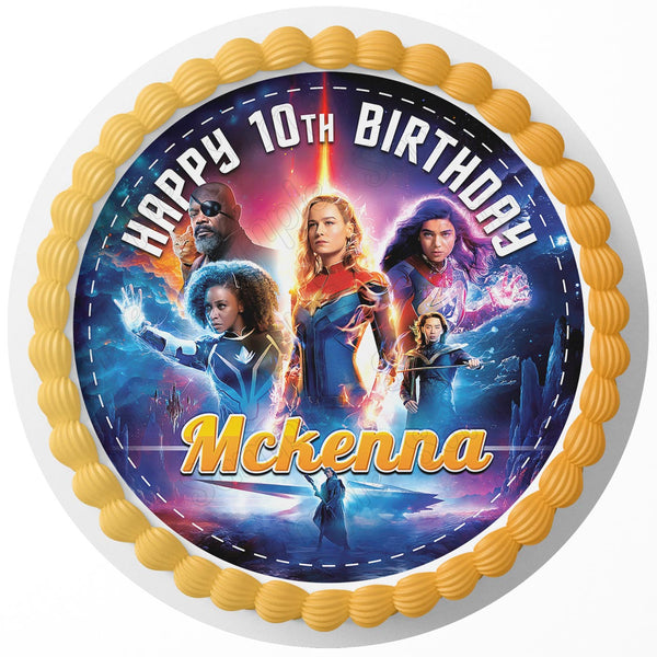 The Marvels Carol Danvers Ms Marvel Monica Rambeau Rd Edible Cake Toppers Round