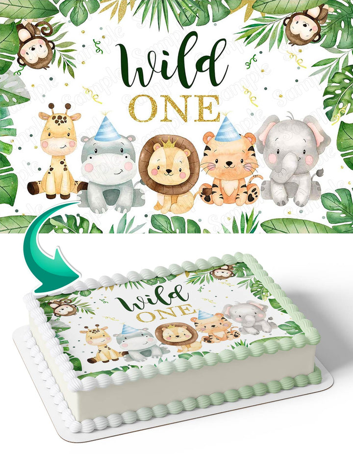 Wild One Safari Jungle WMJ Edible Cake Toppers