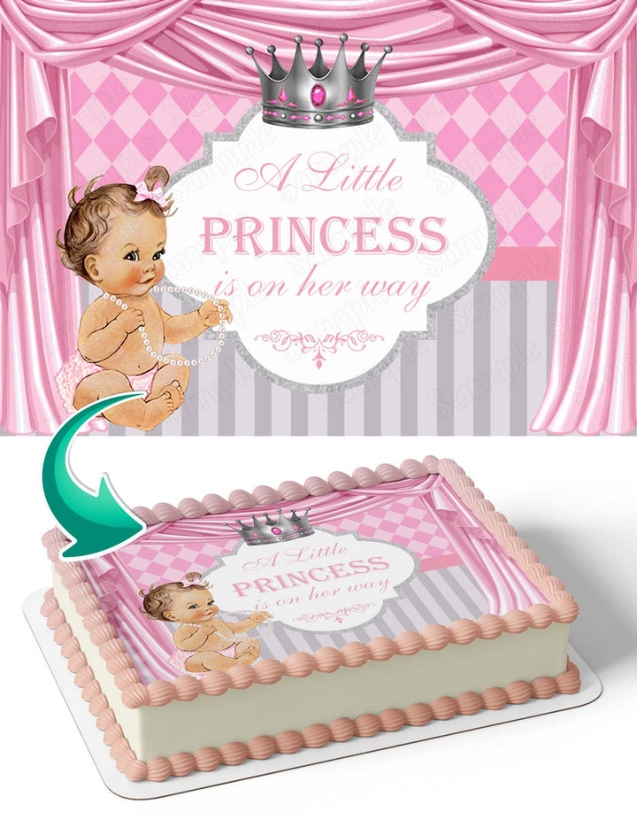 A Little Princess Is On Her Way PinkALP Edible Cake Toppers
