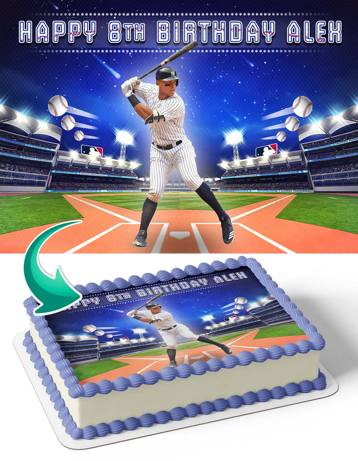 Aaron Judge Yankees NY Baseball Edible Cake Toppers