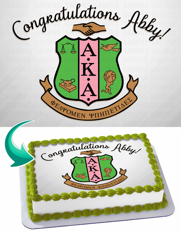Alpha Kappa Alpha Sorority Edible Cake Toppers