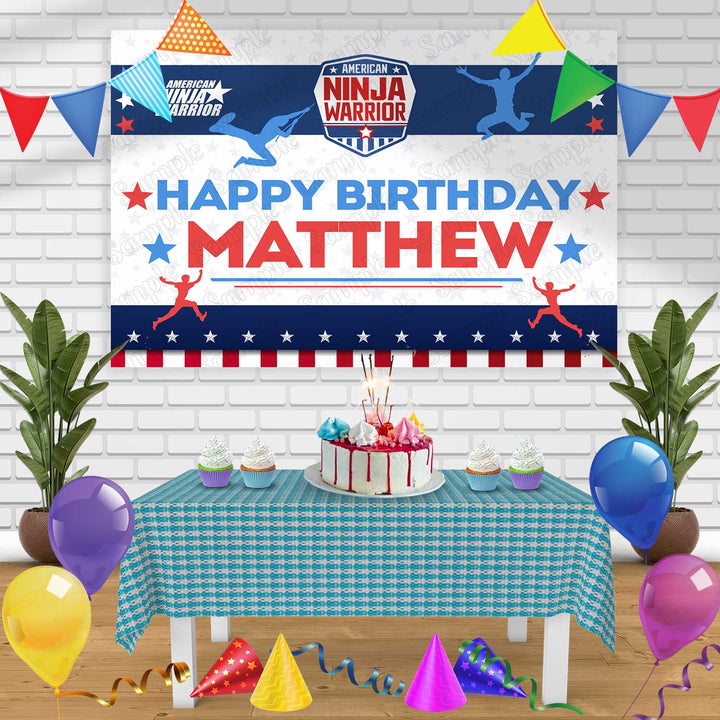 American Ninja Warrior Birthday Banner Personalized Party Backdrop Decoration