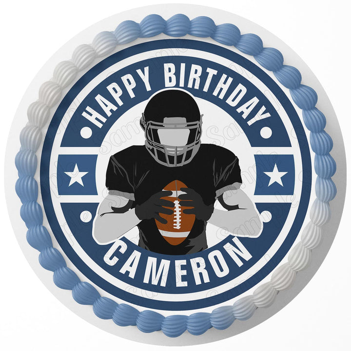 American Football Edible Cake Toppers Round
