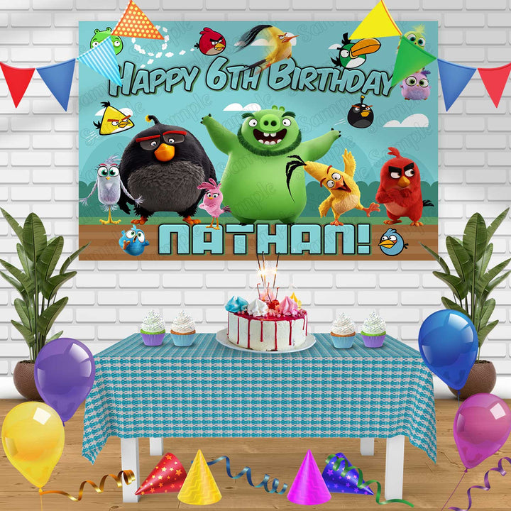 Angry Birds Birthday Banner Personalized Party Backdrop Decoration