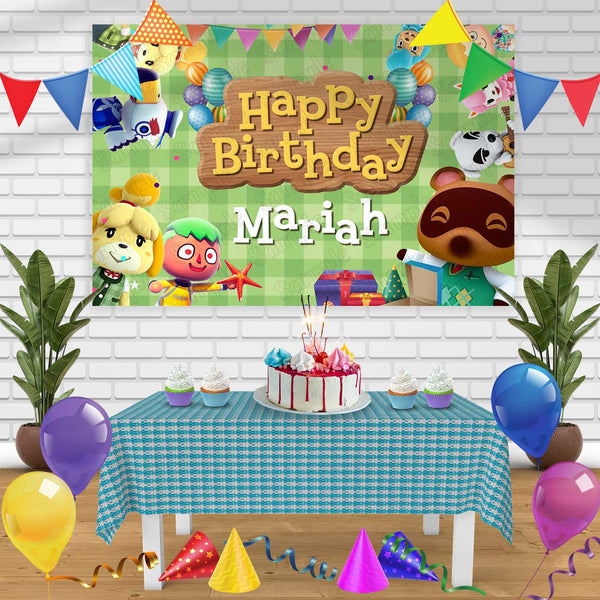 Animal Crossing Birthday Banner Personalized Party Backdrop Decoration