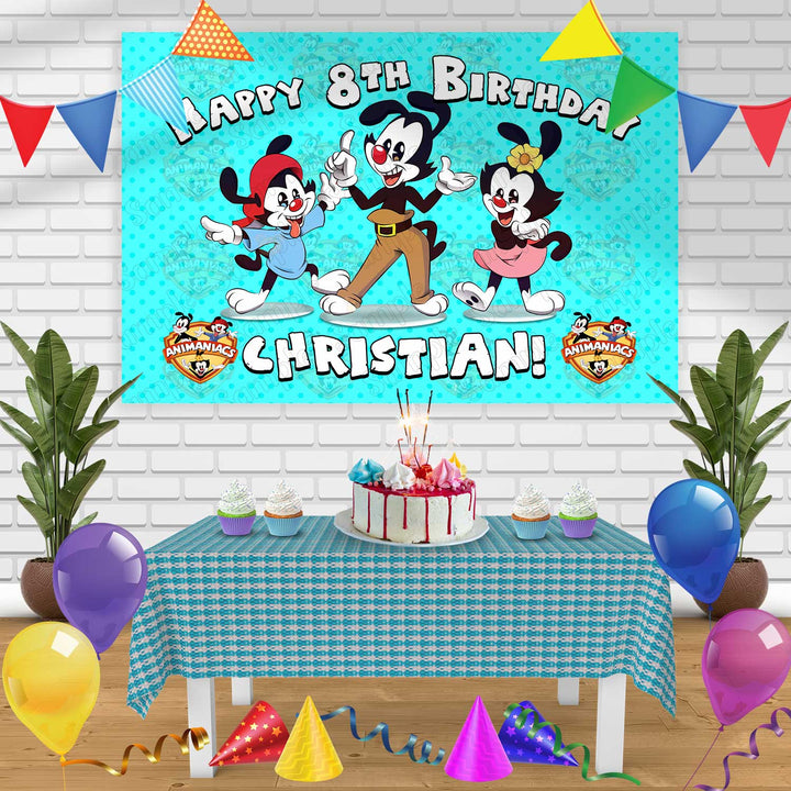 Animaniacs Birthday Banner Personalized Party Backdrop Decoration