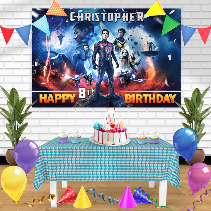 Ant Man And The Wasp Quantumania Birthday Banner Personalized Party Backdrop Decoration