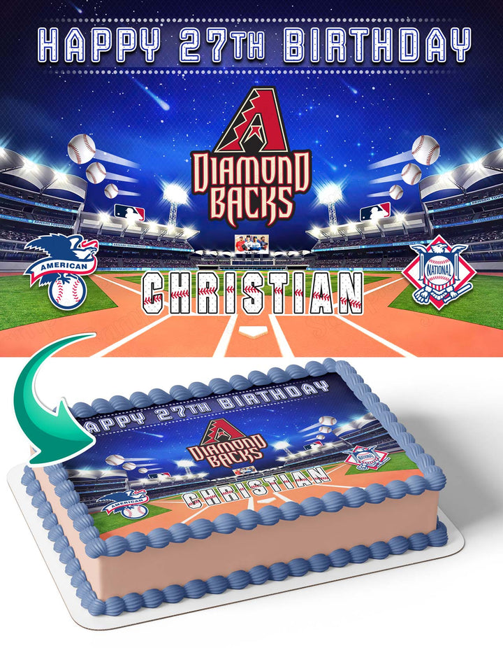 Arizona Diamondbacks Baseball Edible Cake Toppers