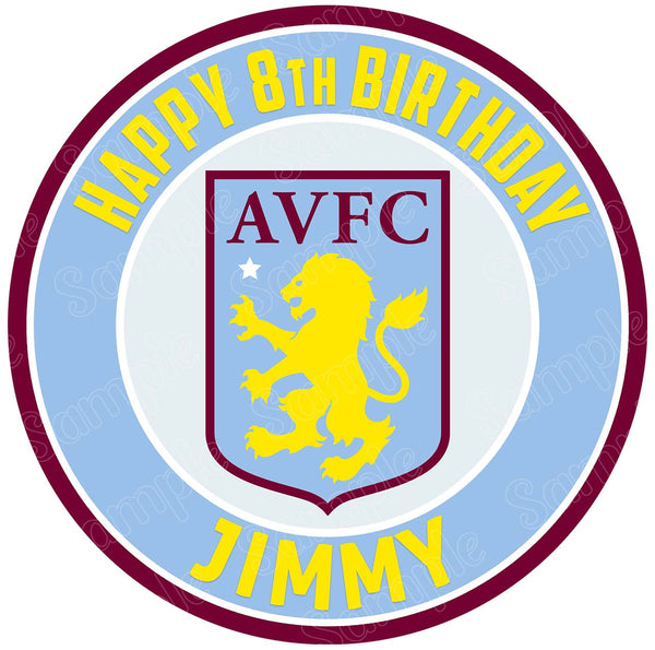 Aston Villa FC Edible Cake Toppers Round