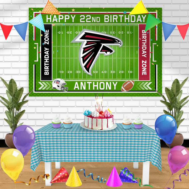 Atlanta Falcons Birthday Banner Personalized Party Backdrop Decoration