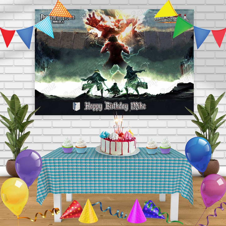 Attack on Tittan Birthday Banner Personalized Party Backdrop Decoration