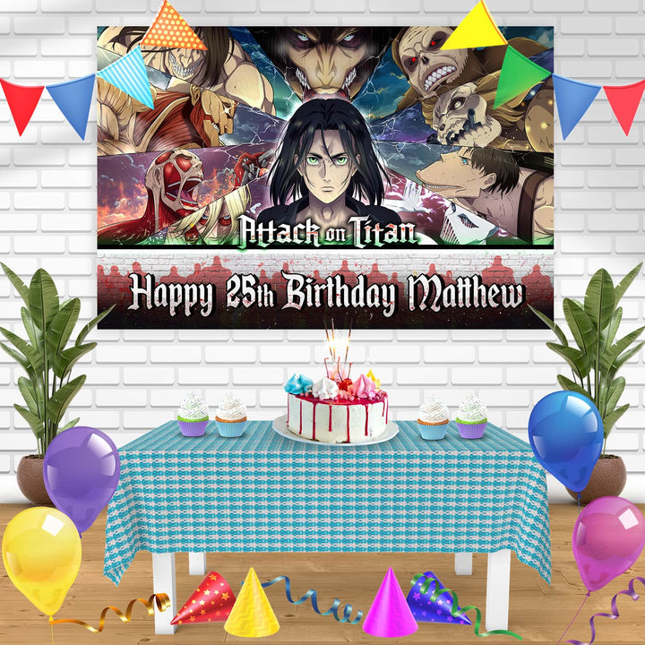 Attack On Titan Shingeki No Kyojin Final Season Titans Bn Birthday Banner Personalized Party Backdrop Decoration