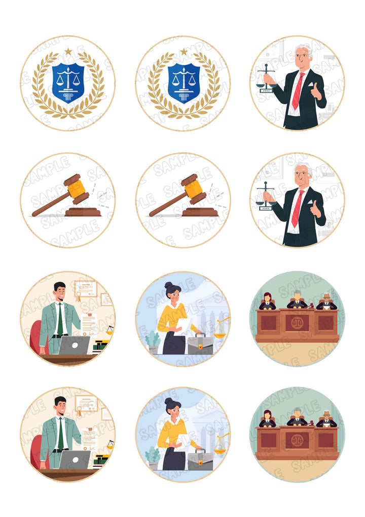 Attorney Edible Cupcake Toppers
