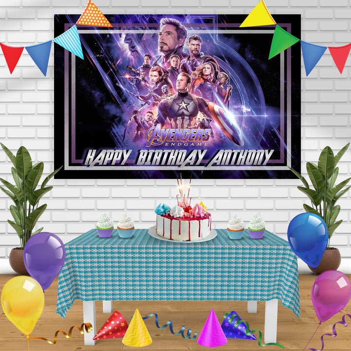 Avengers Endgame 1 Birthday Banner Personalized Party Backdrop Decoration
