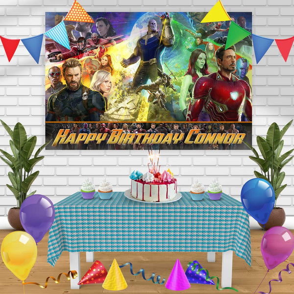 Avengers Infinity War 2 Birthday Banner Personalized Party Backdrop Decoration