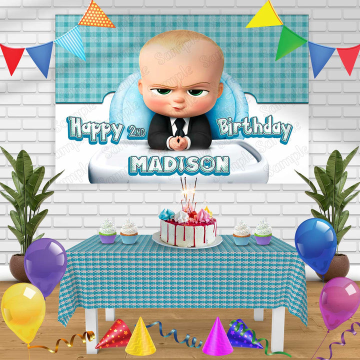 Baby Boss 2 Birthday Banner Personalized Party Backdrop Decoration