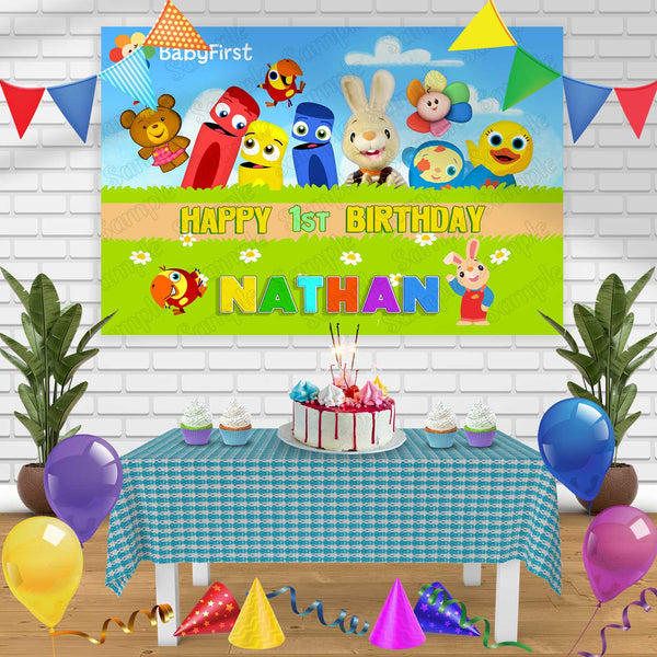 Baby Firts Birthday Banner Personalized Party Backdrop Decoration