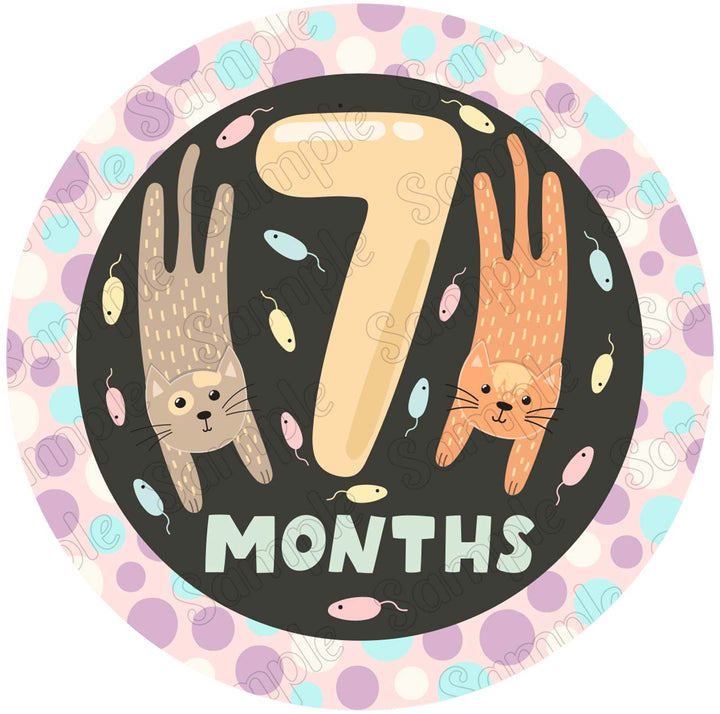 Baby 7 Months Edible Cake Toppers Round