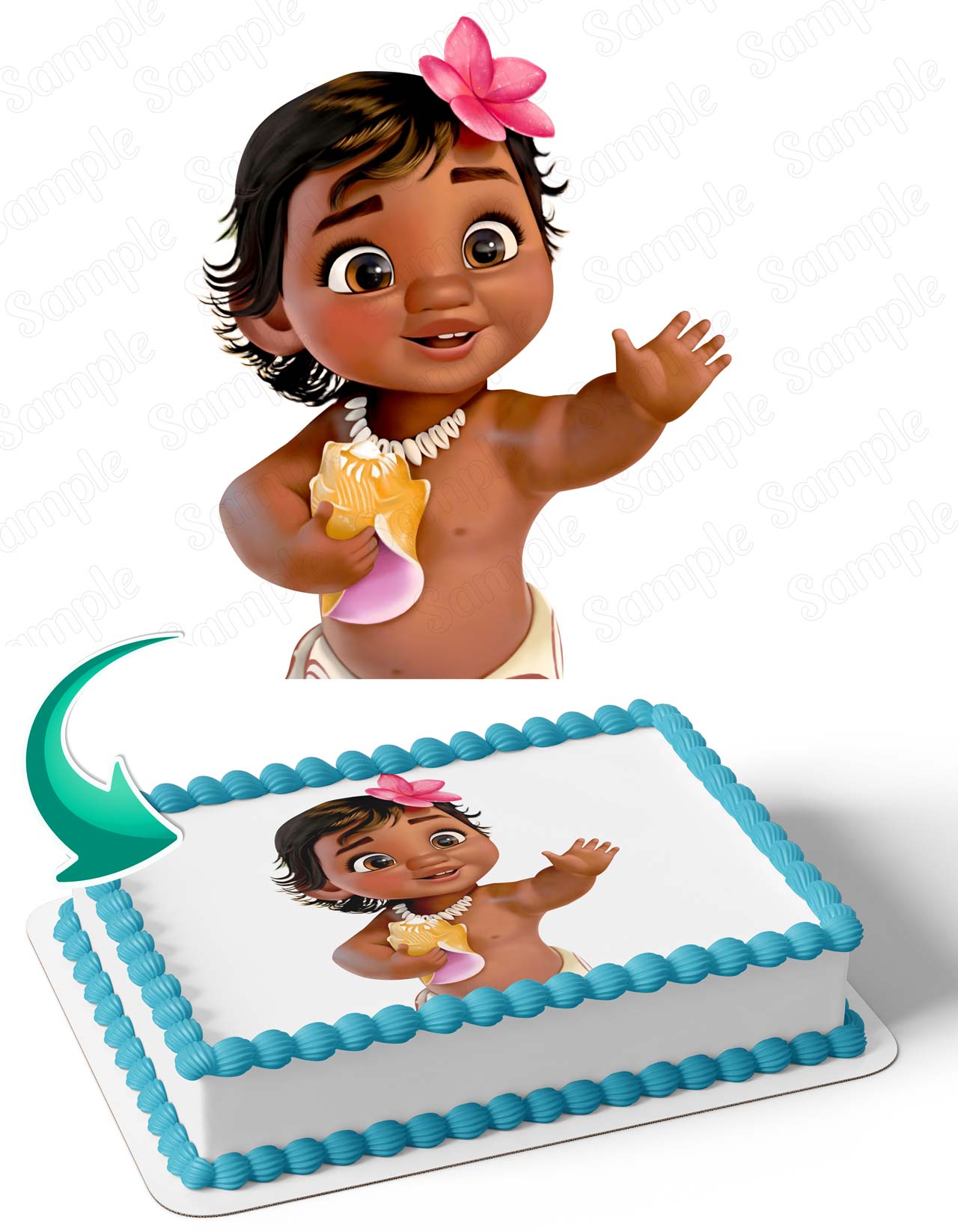 Baby Moana Deco Wrap Edible Cake Toppers – Ediblecakeimage