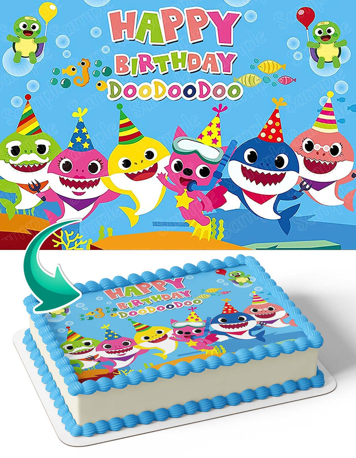Baby Shark Doo Doo Kids Edible Cake Toppers