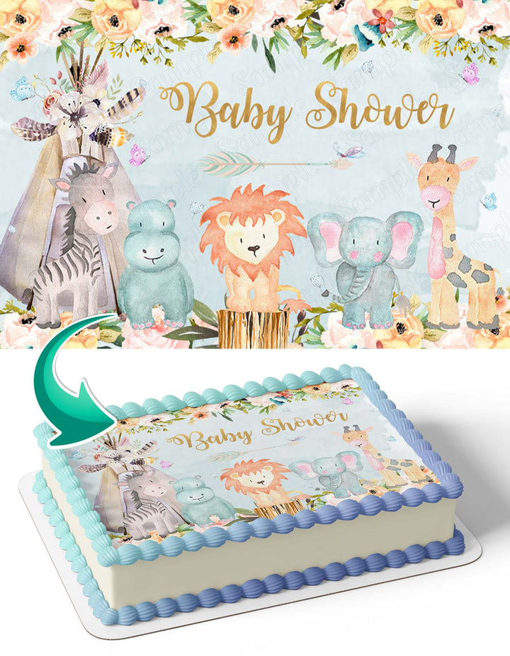 Baby Shower Jungle Safari AnimalsBSJ Edible Cake Toppers