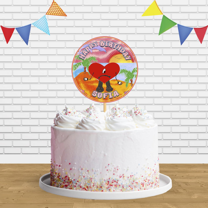 Bad Bunny Album Cover Cake Topper Centerpiece Birthday Party Decorations