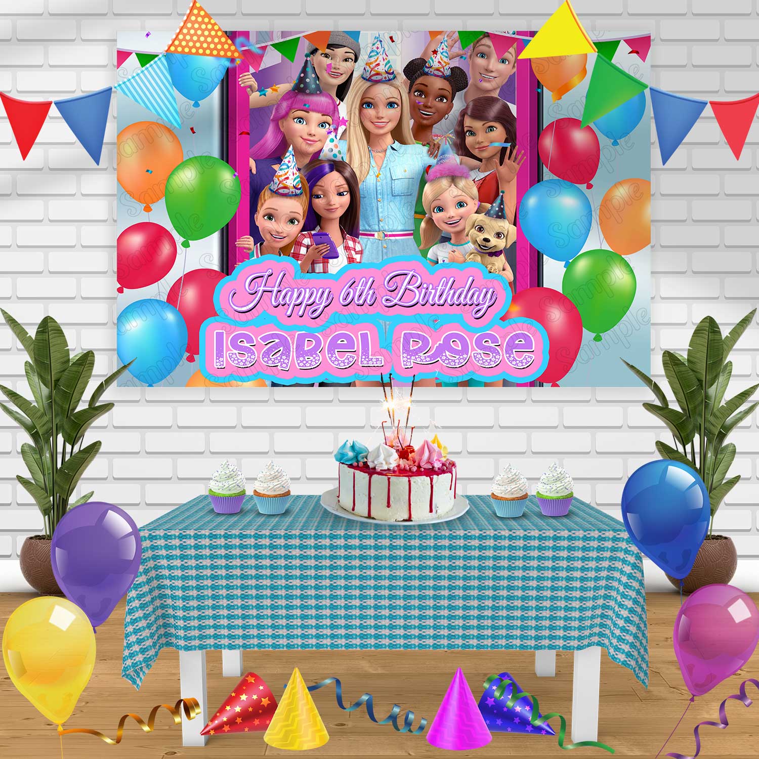 Barbie banner birthday on sale