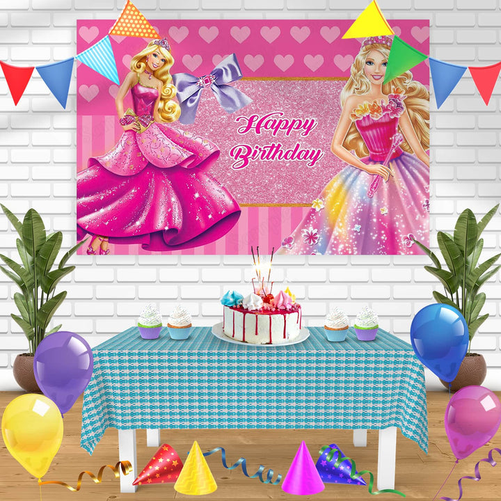 Barbie Princess Pink PB Bn Birthday Banner Personalized Party Backdrop Decoration