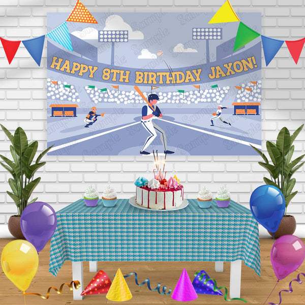 Baseball Field Birthday Banner Personalized Party Backdrop Decoration