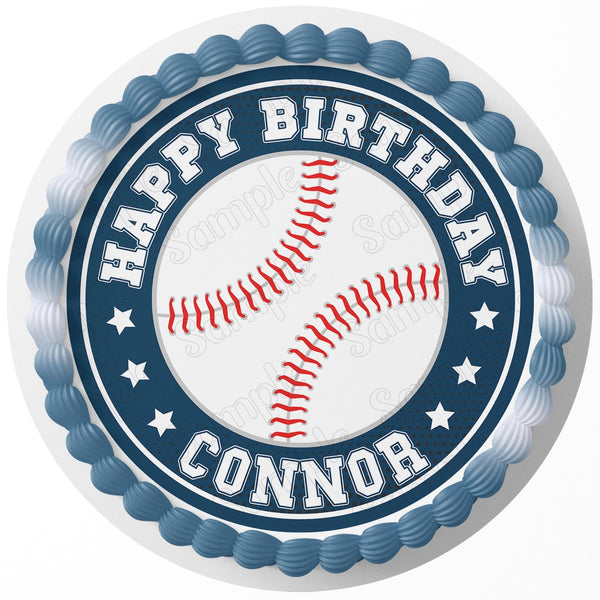 Baseball Edible Cake Toppers Round