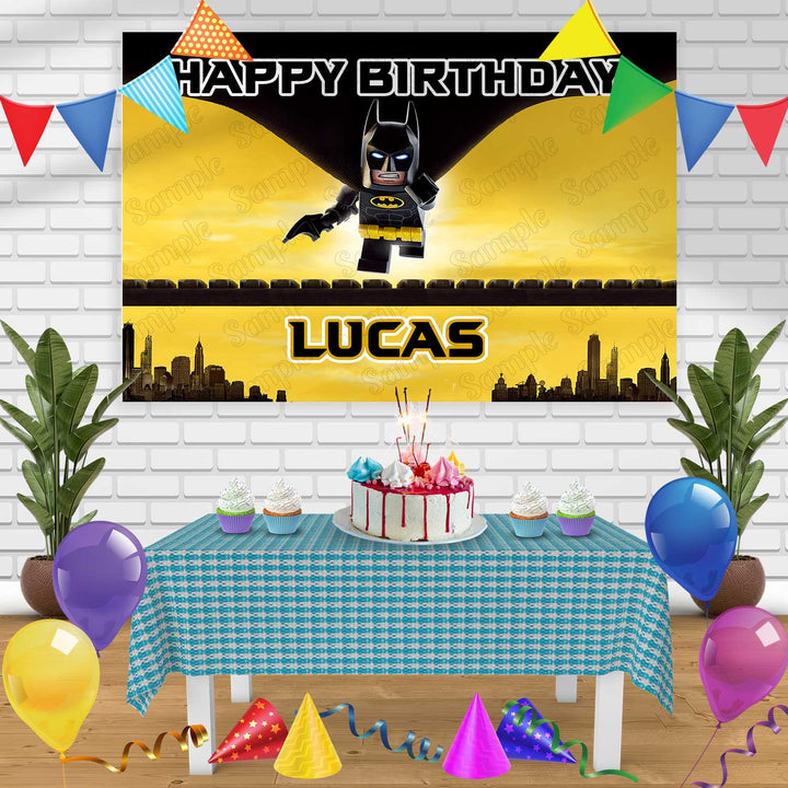 Batman Lego Birthday Banner Personalized Party Backdrop Decoration
