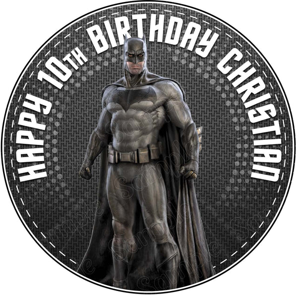 Batman Black RD Edible Cake Toppers Round