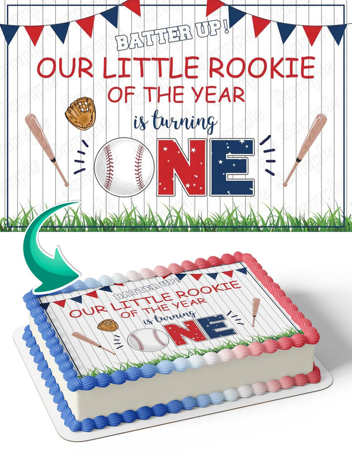 Batter Up Our Little Of The Year Is Turning One Grass Edible Cake Toppers