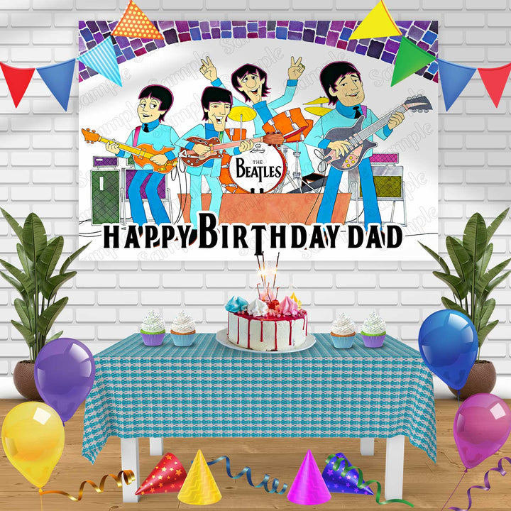 Beatles 2 Birthday Banner Personalized Party Backdrop Decoration